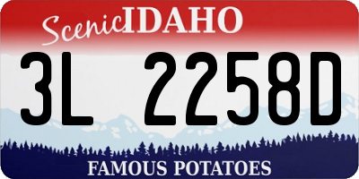 ID license plate 3L2258D