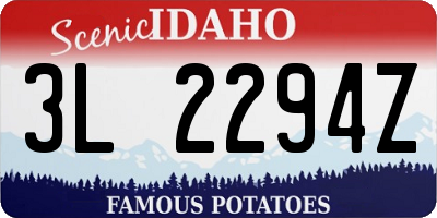 ID license plate 3L2294Z