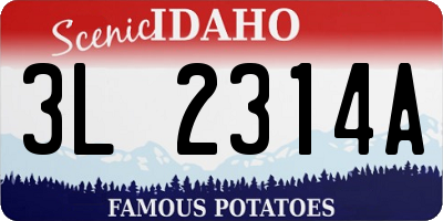 ID license plate 3L2314A