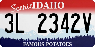ID license plate 3L2342V
