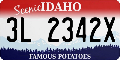 ID license plate 3L2342X