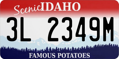 ID license plate 3L2349M