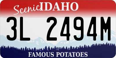 ID license plate 3L2494M