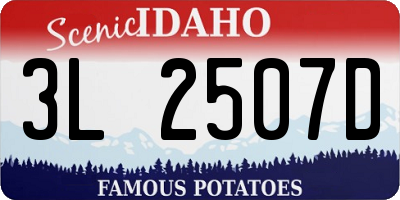ID license plate 3L2507D
