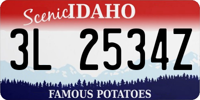 ID license plate 3L2534Z