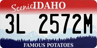 ID license plate 3L2572M