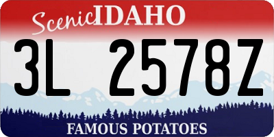 ID license plate 3L2578Z