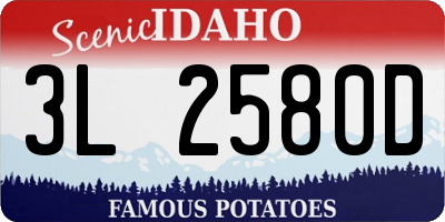 ID license plate 3L2580D
