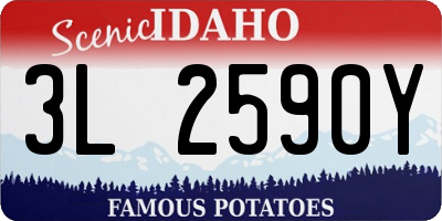 ID license plate 3L2590Y
