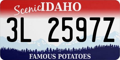 ID license plate 3L2597Z