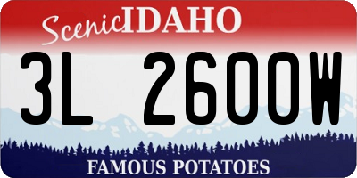 ID license plate 3L2600W