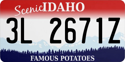 ID license plate 3L2671Z