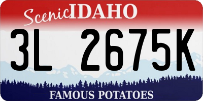 ID license plate 3L2675K