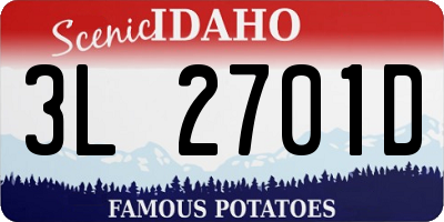 ID license plate 3L2701D