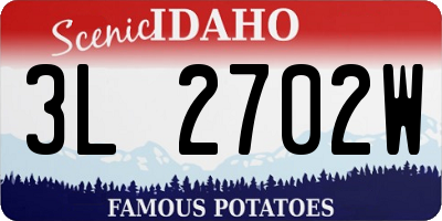 ID license plate 3L2702W