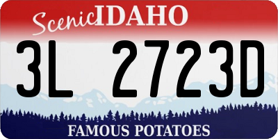 ID license plate 3L2723D