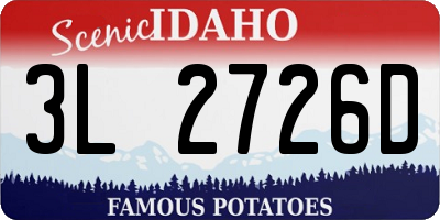ID license plate 3L2726D