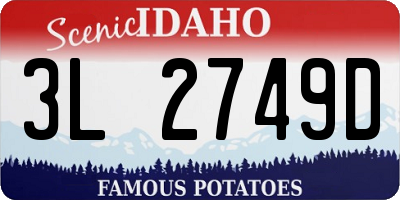 ID license plate 3L2749D