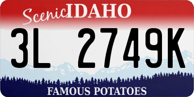 ID license plate 3L2749K