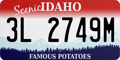 ID license plate 3L2749M