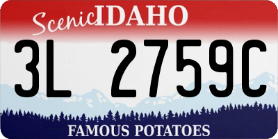 ID license plate 3L2759C