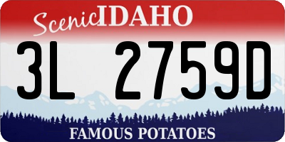 ID license plate 3L2759D