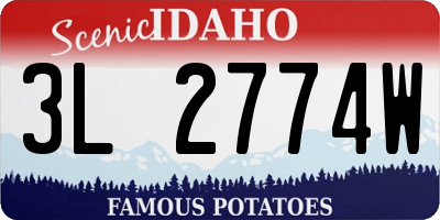 ID license plate 3L2774W
