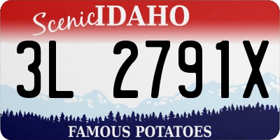 ID license plate 3L2791X
