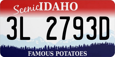 ID license plate 3L2793D
