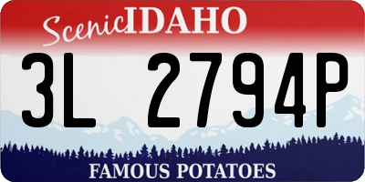 ID license plate 3L2794P