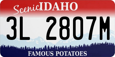 ID license plate 3L2807M
