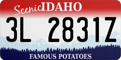 ID license plate 3L2831Z