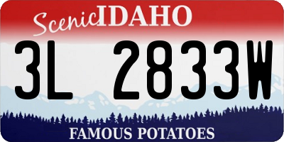 ID license plate 3L2833W