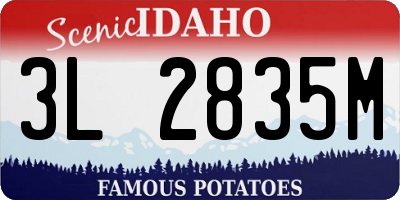 ID license plate 3L2835M