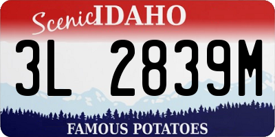 ID license plate 3L2839M