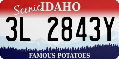 ID license plate 3L2843Y