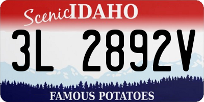 ID license plate 3L2892V