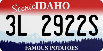 ID license plate 3L2922S