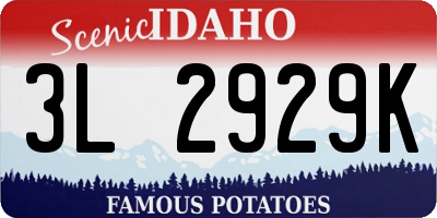 ID license plate 3L2929K