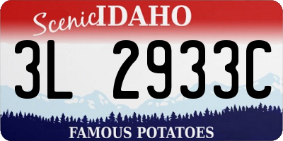 ID license plate 3L2933C