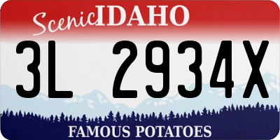 ID license plate 3L2934X