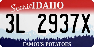 ID license plate 3L2937X