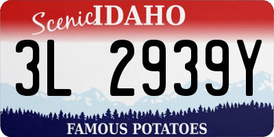 ID license plate 3L2939Y