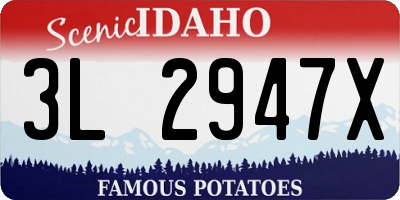ID license plate 3L2947X
