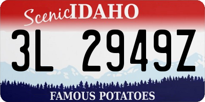 ID license plate 3L2949Z