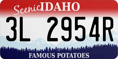ID license plate 3L2954R