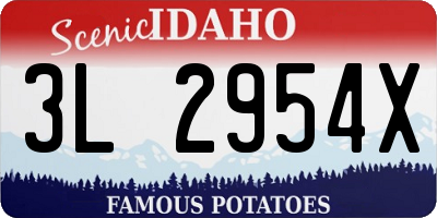 ID license plate 3L2954X
