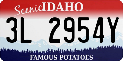 ID license plate 3L2954Y