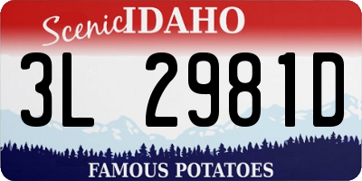 ID license plate 3L2981D