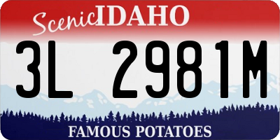 ID license plate 3L2981M